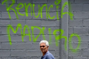 Grafitis en contra de Maduro en Caracas (fuente: AFP).