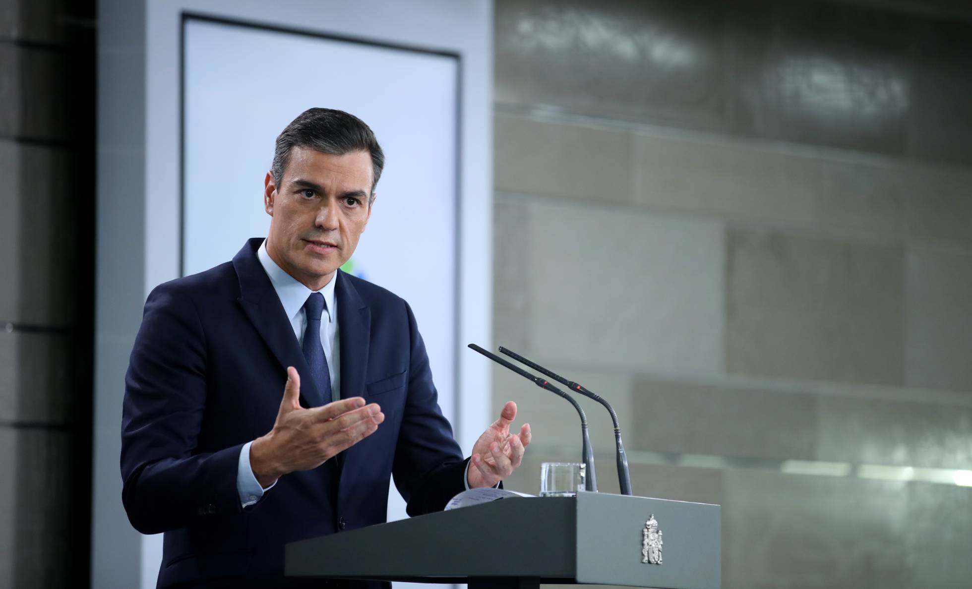 Prime Minister Pedro Sánchez, this Tuesday in Moncloa Palace. Source: Samuel Sánchez (El País)